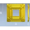 Квадратная барочная рамка STL для ЧПУ - орнамент с уголками