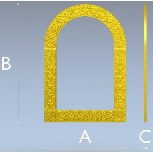 Ornate Arched Frame STL for CNC Milling