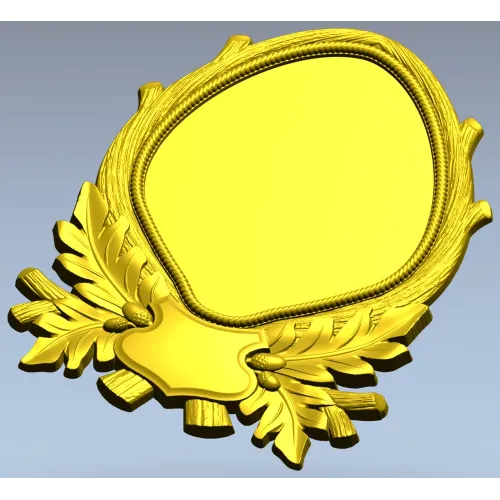 Ornate Laurel Cartouche - STL 3D Model for CNC