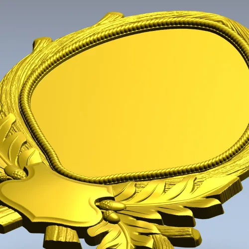 Ornate Laurel Cartouche - STL 3D Model for CNC