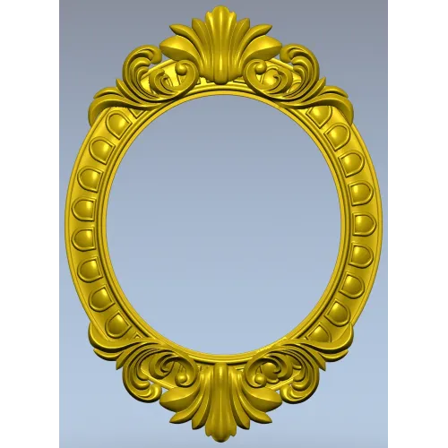 Ornate Oval Frame STL 3D Model for CNC Milling
