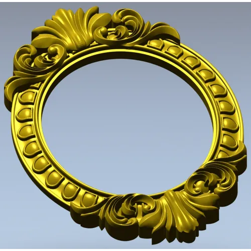 Ornate Oval Frame STL 3D Model for CNC Milling