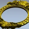 Ornate Oval Frame STL 3D Model for CNC Milling