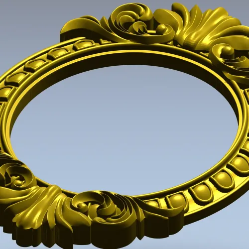 Ornate Oval Frame STL 3D Model for CNC Milling