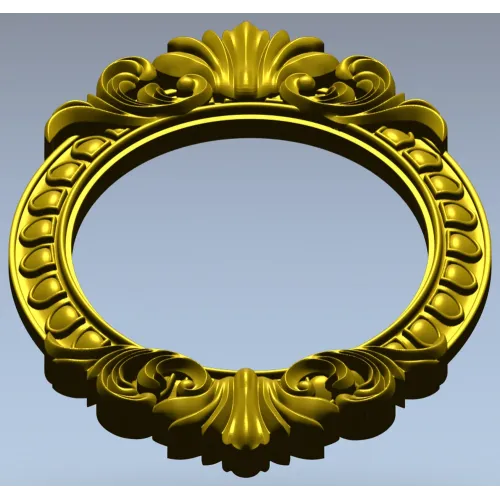 Ornate Oval Frame STL 3D Model for CNC Milling