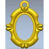 Ornate Oval Pendant Frame - STL 3D model for CNC