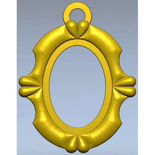 Ornate Oval Pendant Frame - STL 3D model for CNC