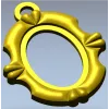 Ornate Oval Pendant Frame - STL 3D model for CNC
