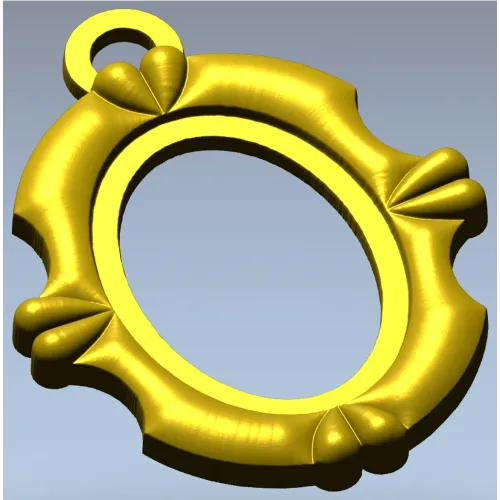 Ornate Oval Pendant Frame - STL 3D model for CNC