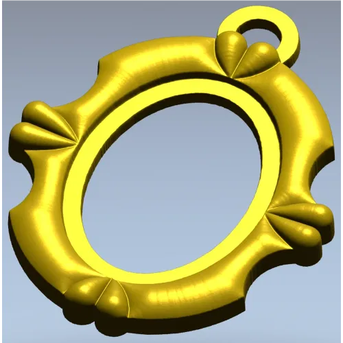 Ornate Oval Pendant Frame - STL 3D model for CNC