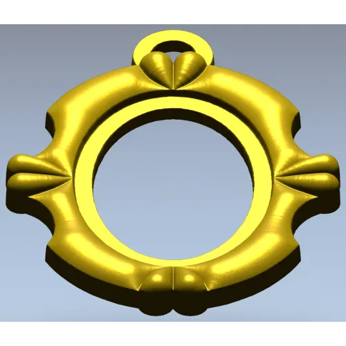 Ornate Oval Pendant Frame - STL 3D model for CNC
