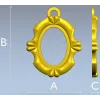 Ornate Oval Pendant Frame - STL 3D model for CNC