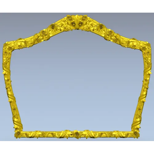 Rosette Crest Decorative Frame STL for CNC