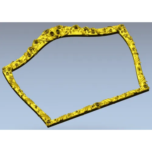 Rosette Crest Decorative Frame STL for CNC