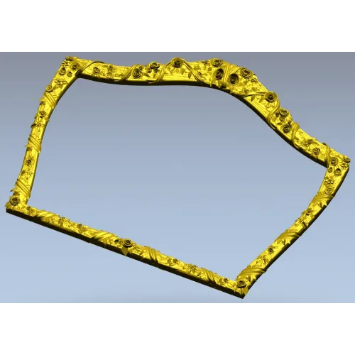 Rosette Crest Decorative Frame STL for CNC