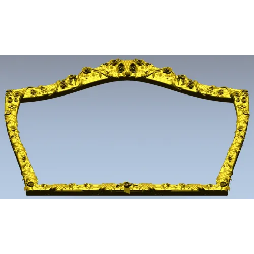 Rosette Crest Decorative Frame STL for CNC