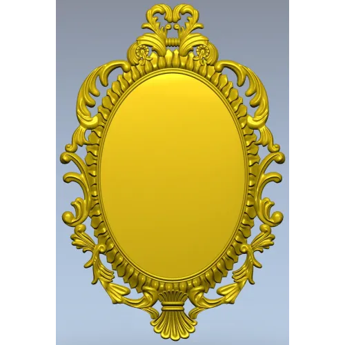 Ornate Oval Rococo Frame STL for CNC