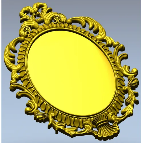 Ornate Oval Rococo Frame STL for CNC