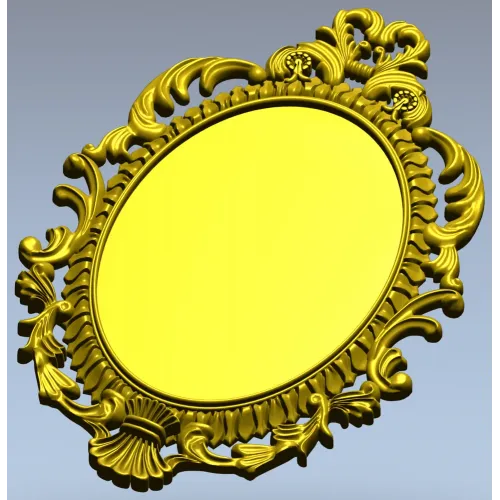 Ornate Oval Rococo Frame STL for CNC