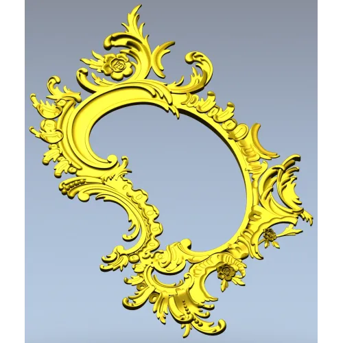 Rococo Oval Decorative Frame STL for CNC