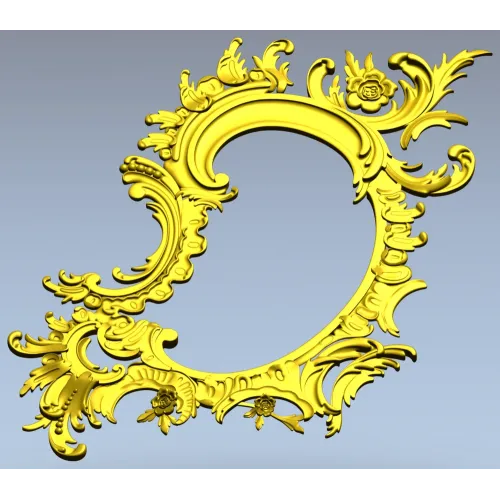 Rococo Oval Decorative Frame STL for CNC