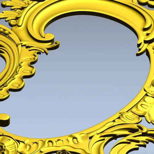 Rococo Oval Decorative Frame STL for CNC