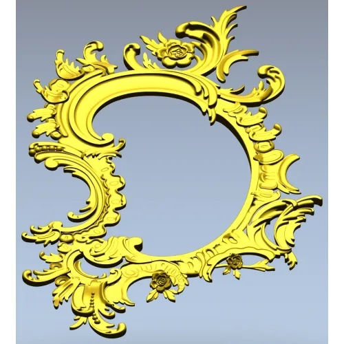 Rococo Oval Decorative Frame STL for CNC