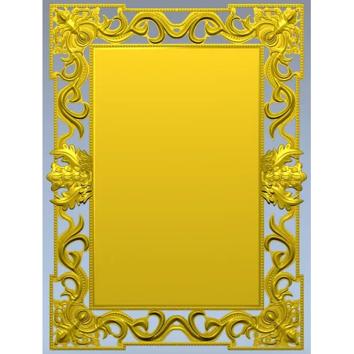 Ornate Rococo Rectangular Frame STL for CNC Routers