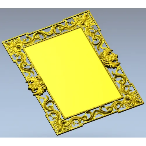 Ornate Rococo Rectangular Frame STL for CNC Routers