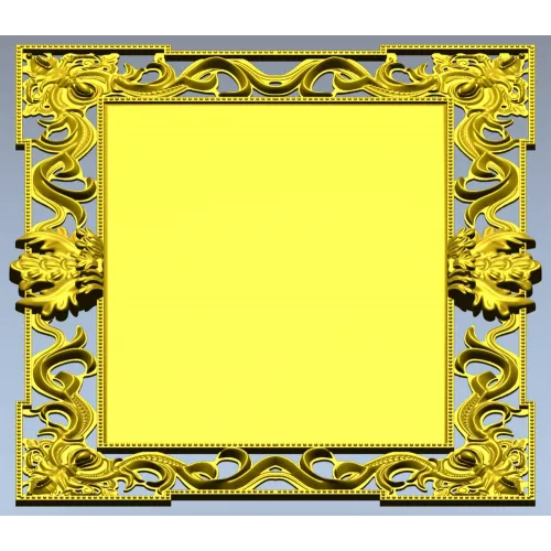 Ornate Rococo Rectangular Frame STL for CNC Routers