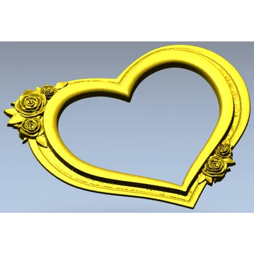 Heart Frame with Rose Clusters - STL 3D Model for CNC