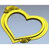 Heart Frame with Rose Clusters - STL 3D Model for CNC