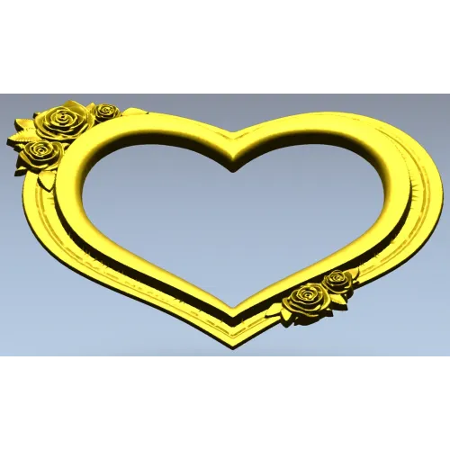 Heart Frame with Rose Clusters - STL 3D Model for CNC