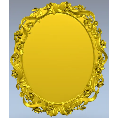 Rosaline Oval Frame STL 3D model for CNC