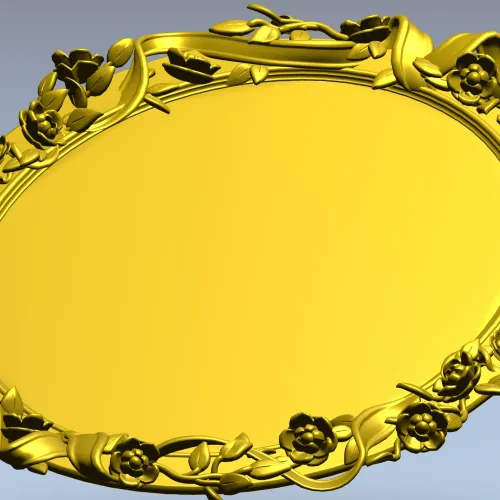 Rosaline Oval Frame STL 3D model for CNC