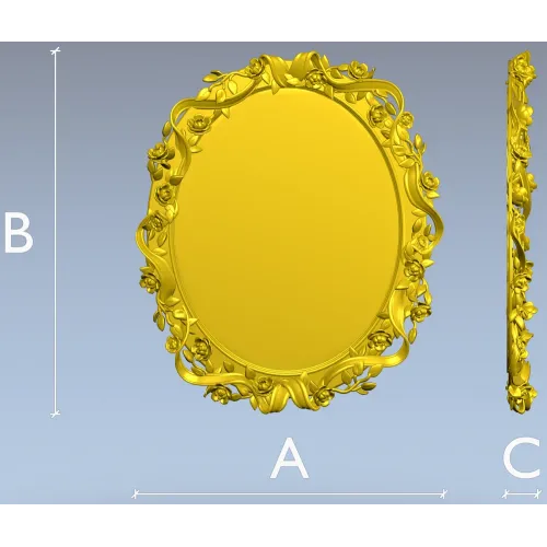 Rosaline Oval Frame STL 3D model for CNC