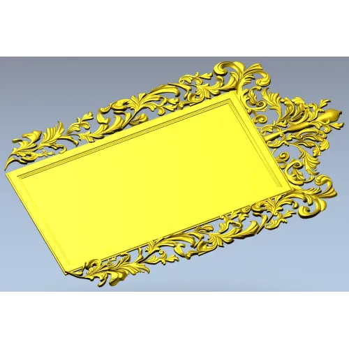 Барочная прямоугольная рамка - 3D модель STL для ЧПУ с акантом