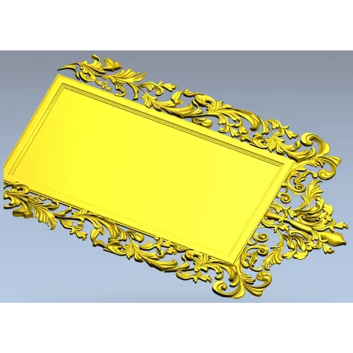 Барочная прямоугольная рамка - 3D модель STL для ЧПУ с акантом