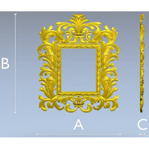 Baroque Acanthus Frame - STL 3D model for CNC
