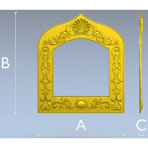 Arched Ornate Frame STL for CNC