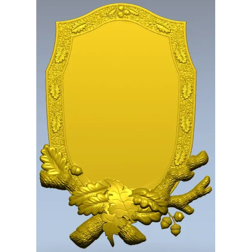 Oakcrest cartouche - high-relief decorative frame STL for CNC