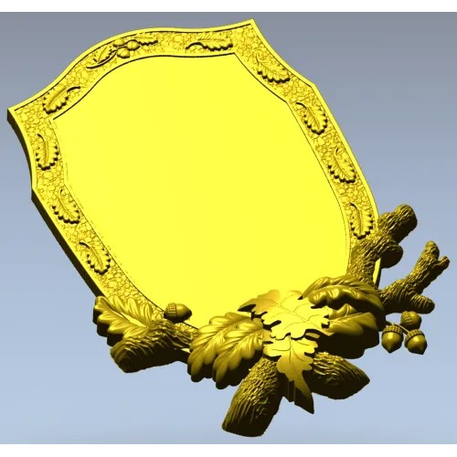 Oakcrest cartouche - high-relief decorative frame STL for CNC