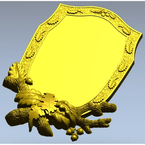 Oakcrest cartouche - high-relief decorative frame STL for CNC