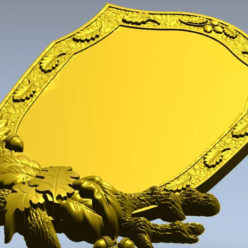 Oakcrest cartouche - high-relief decorative frame STL for CNC