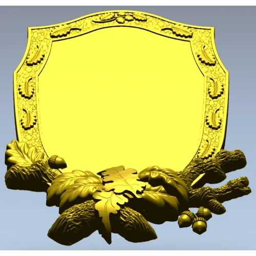 Oakcrest cartouche - high-relief decorative frame STL for CNC