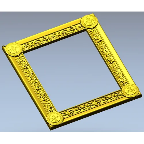 Ornate Rosette Corner Frame - STL 3D Model for CNC