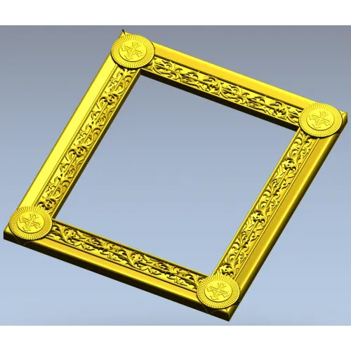 Ornate Rosette Corner Frame - STL 3D Model for CNC