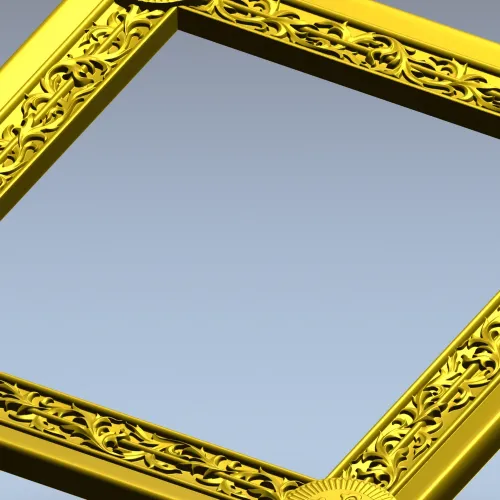 Ornate Rosette Corner Frame - STL 3D Model for CNC