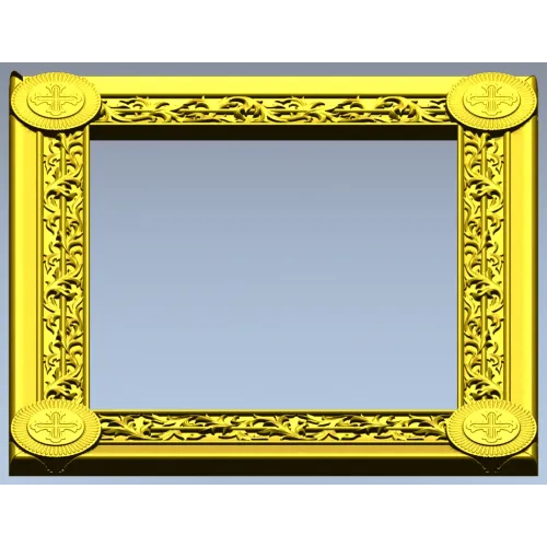 Ornate Rosette Corner Frame - STL 3D Model for CNC