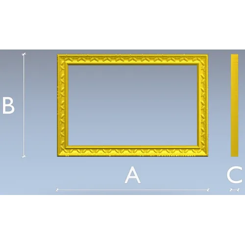 Laurel Ribbon Frame - 3D STL model for CNC milling